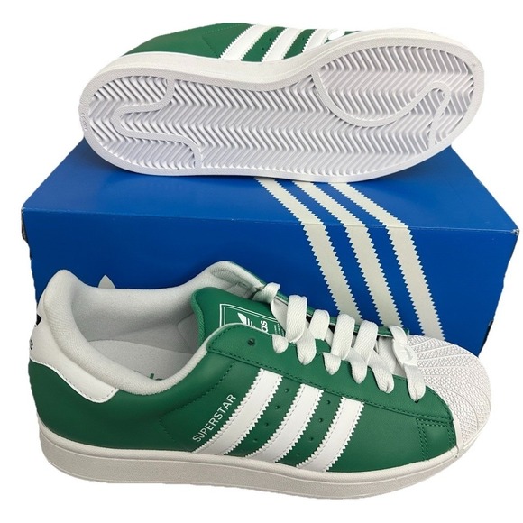 adidas Unisex\'s Superstar II JI3076 Semi Court Green Cloud White Core Black SZ 9 main image 4